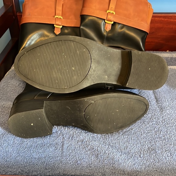 Rampage Black/Cognac knee high boots size 7.5 - Picture 6 of 8